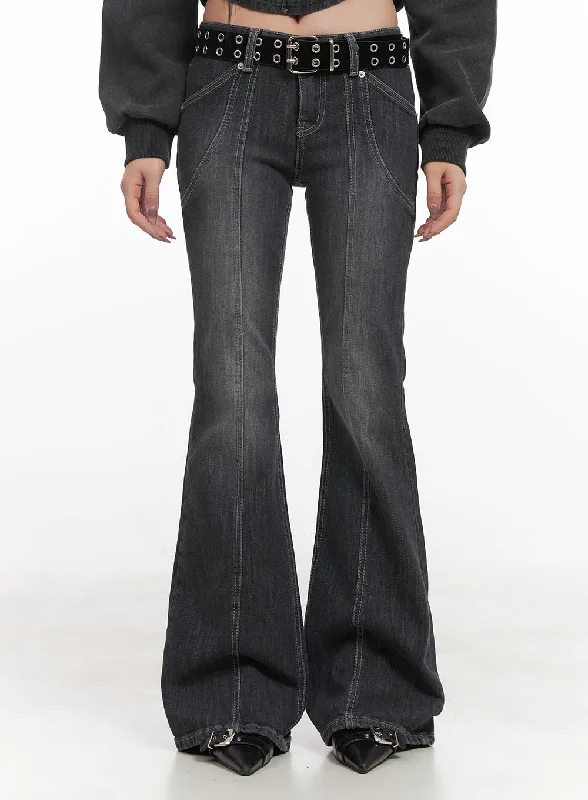 women's denim jeans for a glamorous eveningCandace Seam Line Low-Waist Flared Jeans CJ517