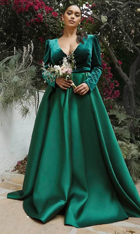 women's boho dressesCinderella Divine CD226C - Long Puff Sleeve Evening Gown