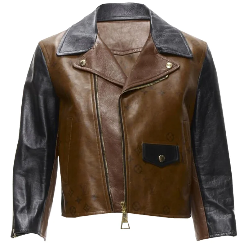 women's coats for boho-chic stylesLouis Vuitton Tattoo Monogram cropped calfskin leather biker jacket