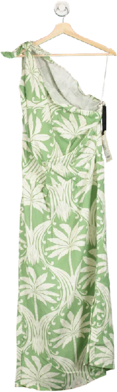 women's minimalist dressesJohanna Ortiz Green Under The Palm Midi Dress UK 12