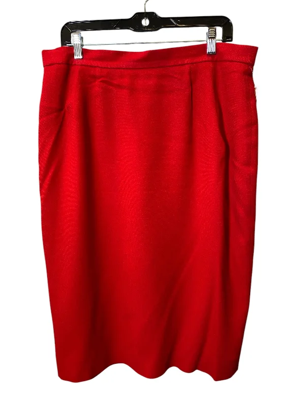 women's skater skirtsSkirt Midi By Liz Claiborne In Red, Size: 16