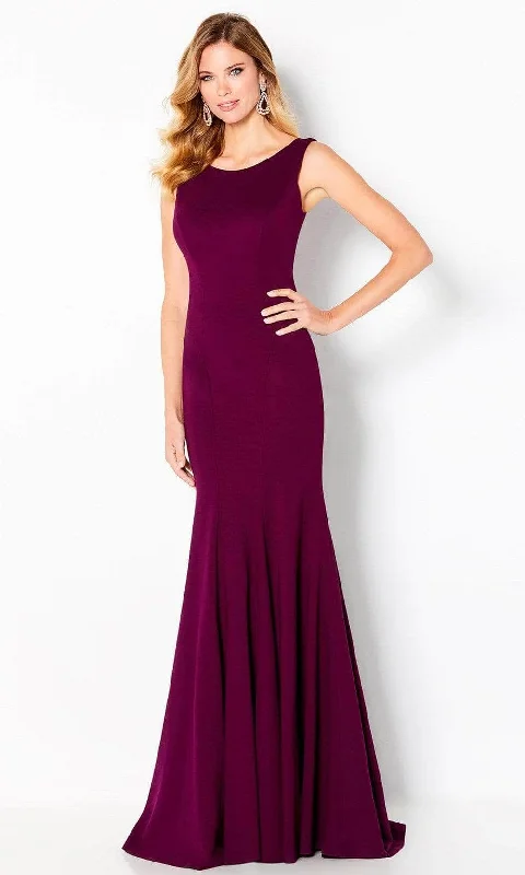 women's designer dressesCameron Blake - Scoop Neck Trumpet Evening Gown 220635