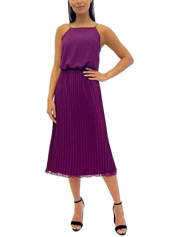 women's bow dressesWomens Sleeveless Polyester Midi Dress