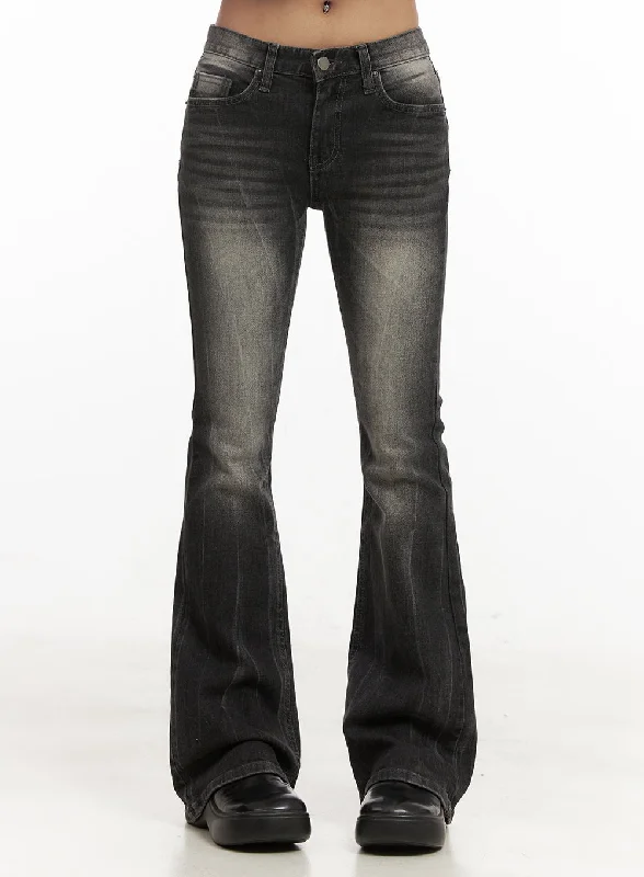 women's faded denim jeansGeorgina Low-Rise Flared Jeans CJ507