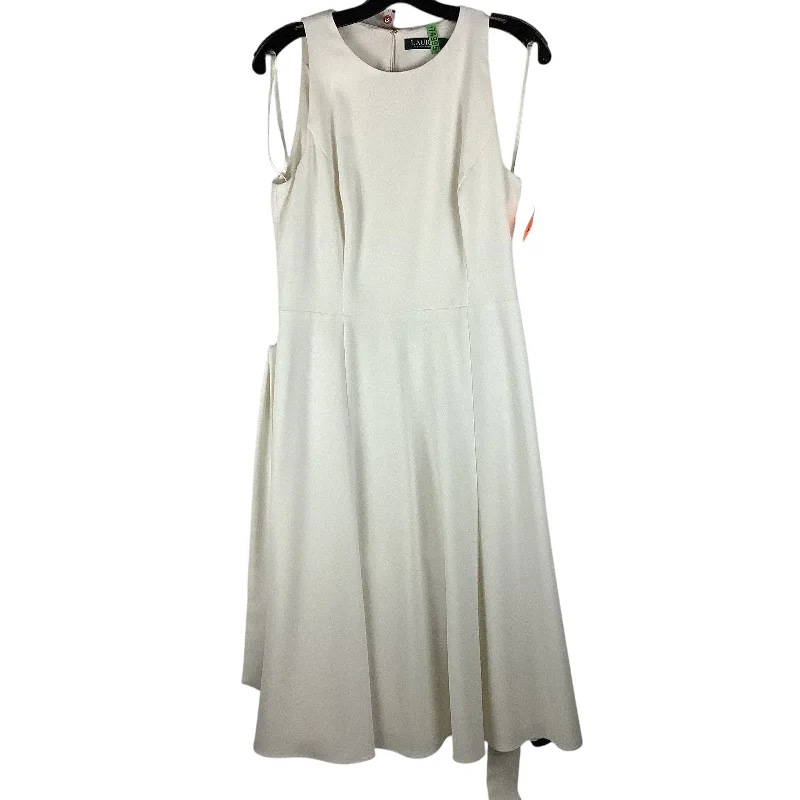 women's evening dressesDress Casual Midi By Lauren By Ralph Lauren In Cream, Size: 10