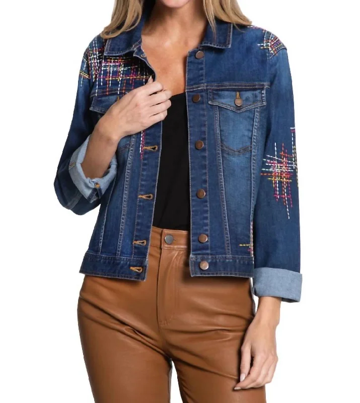 women's coats with pocketsFallon Jacket In Medium Denim