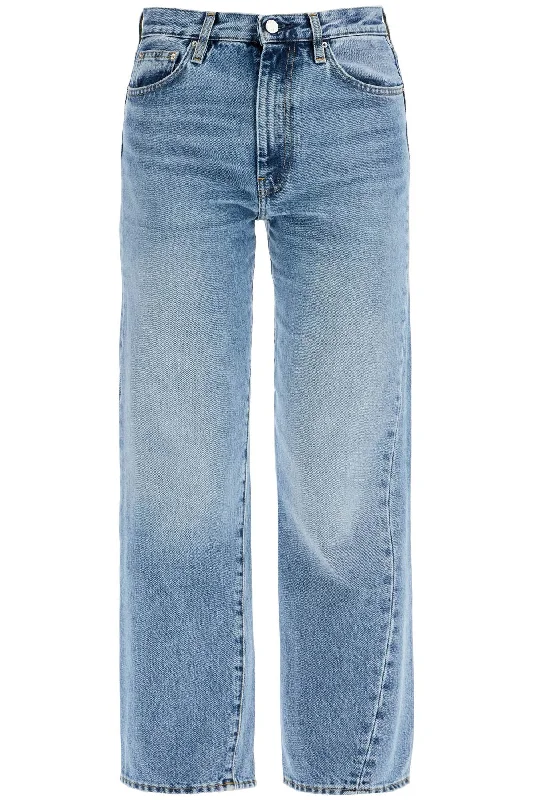 women's denim jeans for a night at the clubToteme Women's Worn blue Organic Cotton Jeans With Twisted Seams