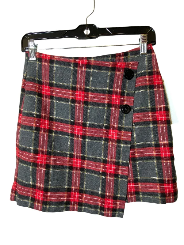 women's business skirtsSkirt Mini & Short By H&m In Plaid Pattern, Size: 4