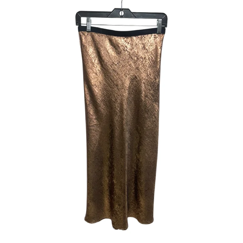 women's velvet wrap skirts for elegant eveningsMetallic Skirt Maxi By Lavender Brown In Copper, Size: S