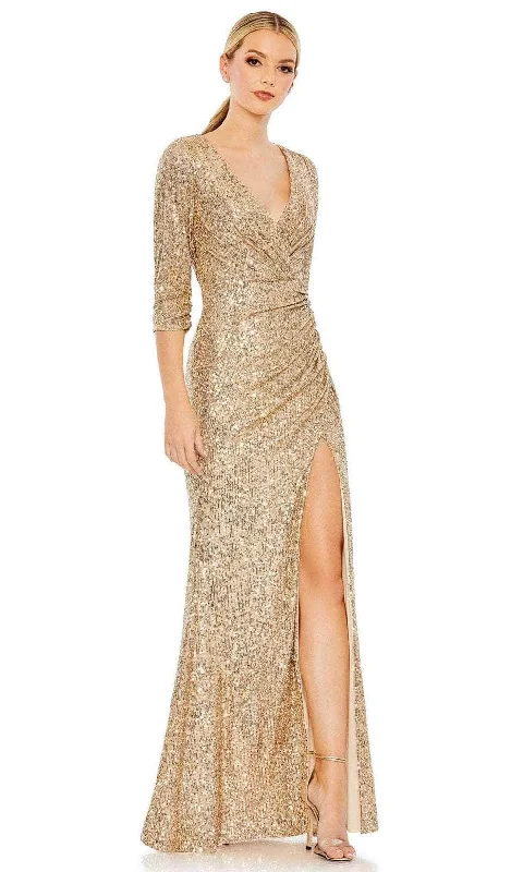 women's mother of the bride dressesIeena Duggal 42015 - Quarter Sleeve Sequin Evening Dress