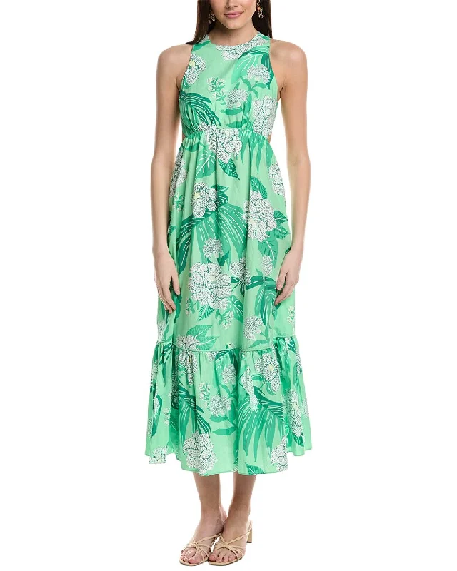 women's pear-shaped body dressesFARM Rio Dewdrop Floral Midi Dress