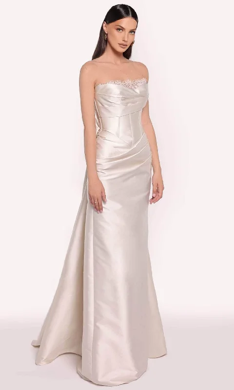 women's curve-hugging dressesTarik Ediz 98763 - Bow Paneled Evening Gown