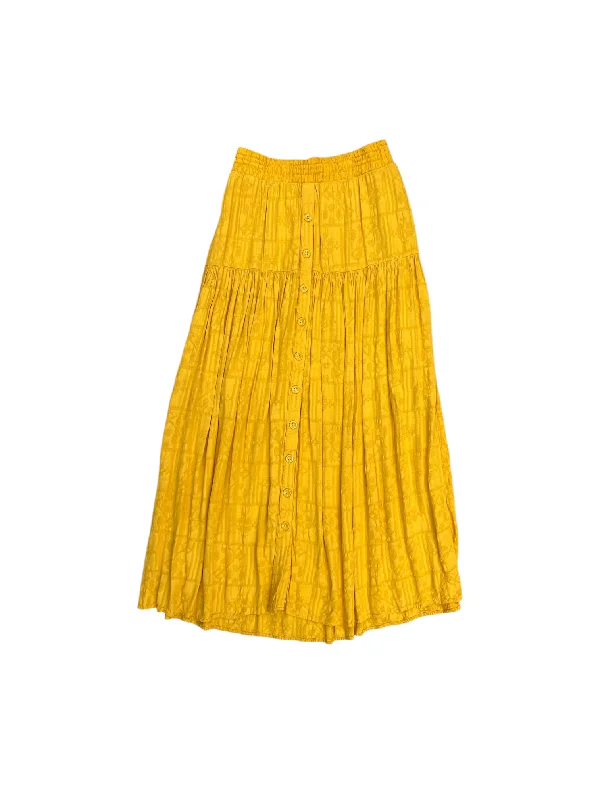 women's high-slit skirtsSkirt Midi By Maeve In Yellow, Size: Xs