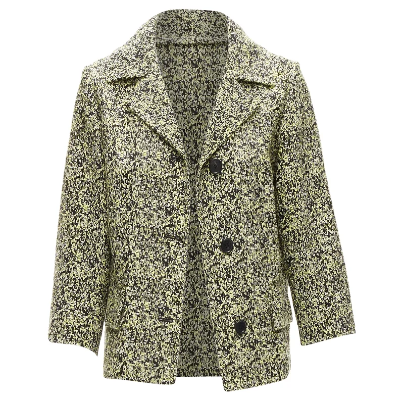 women's duffle coatsMarni speckle jacquard cotton blend cropped jacket