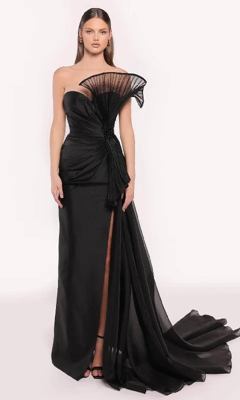 women's hourglass figure dressesTarik Ediz 98752 - Fan Bodice Evening Gown