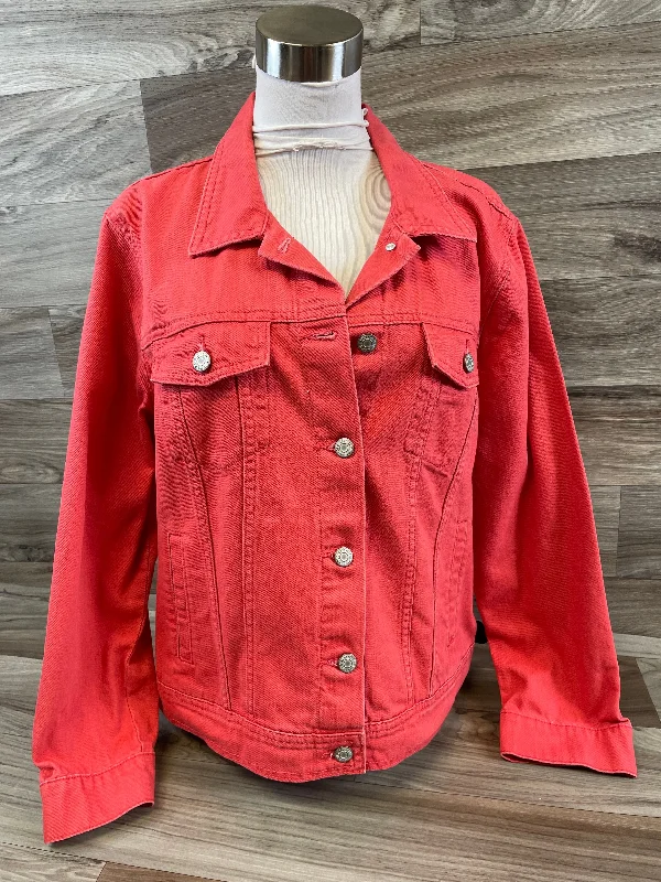 women's coats with button-down frontsJacket Denim By Old Navy In Orange, Size: Xl