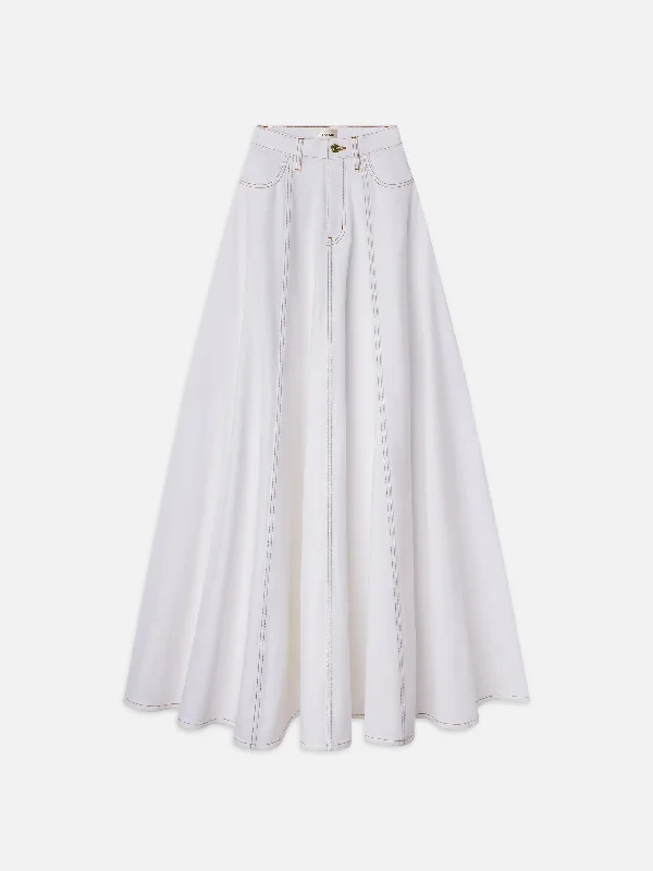 women's lace A-line skirtsThe Denim Ball Skirt -- White