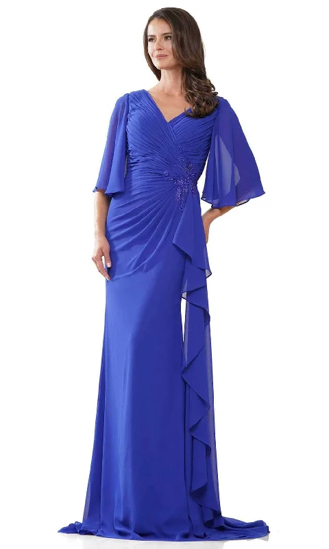 women's empire waist dressesRina Di Montella RD2935 - Chiffon V-Neck Evening Gown