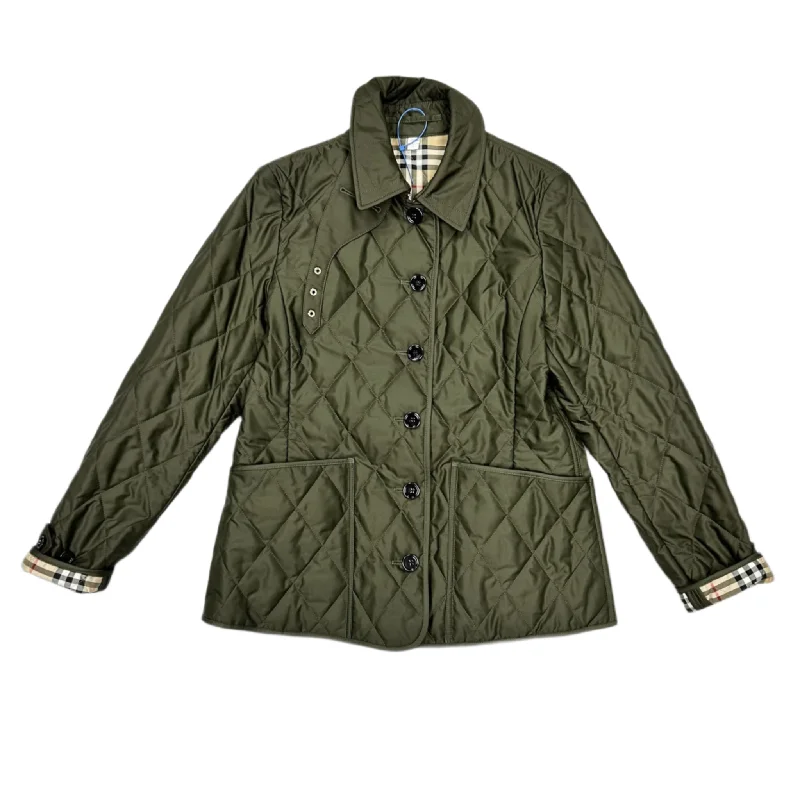 women's down coatsCoat Luxury Designer By Burberry In Green, Size: L