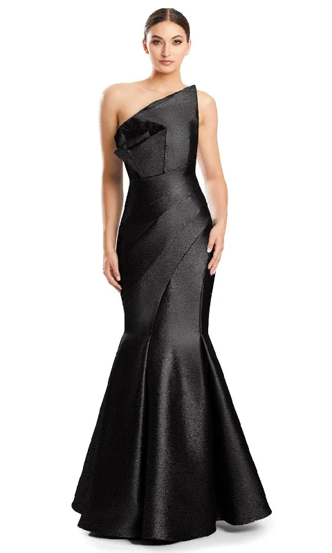 women's stretch dressesAlexander by Daymor 1879F23 - Asymmetrical Mermaid Evening Dress