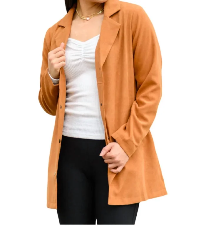 women's coats for boho-chic stylesShe's On Point Collared Coat In Rust