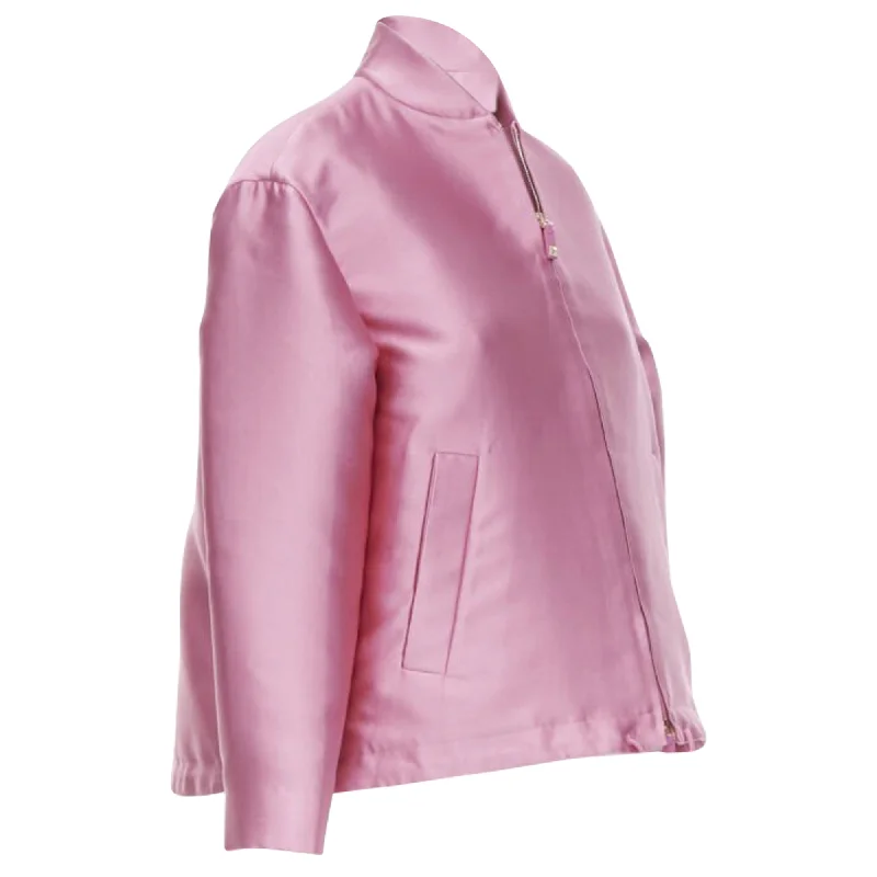 women's coats for countryside strollsValentino Garavani polyester silk bomber jacket