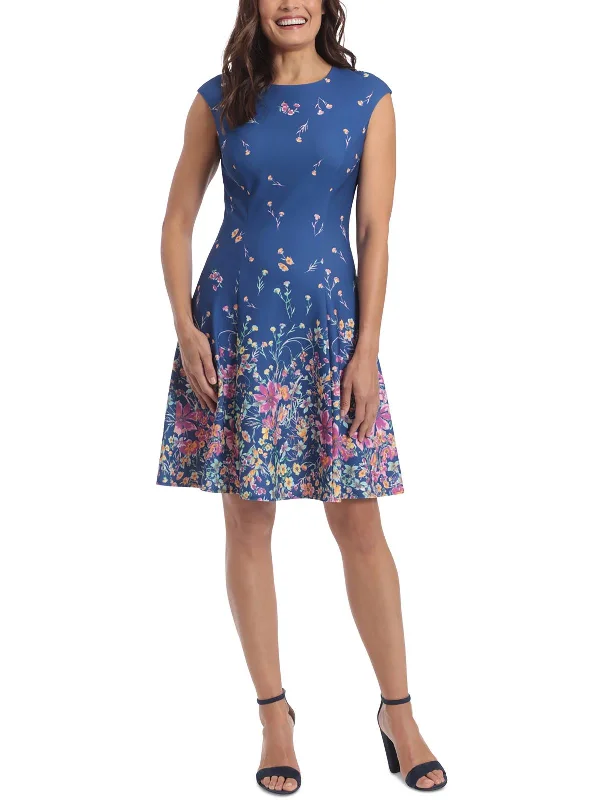 women's maximalist dressesWomens Floral Print Crepe Midi Dress