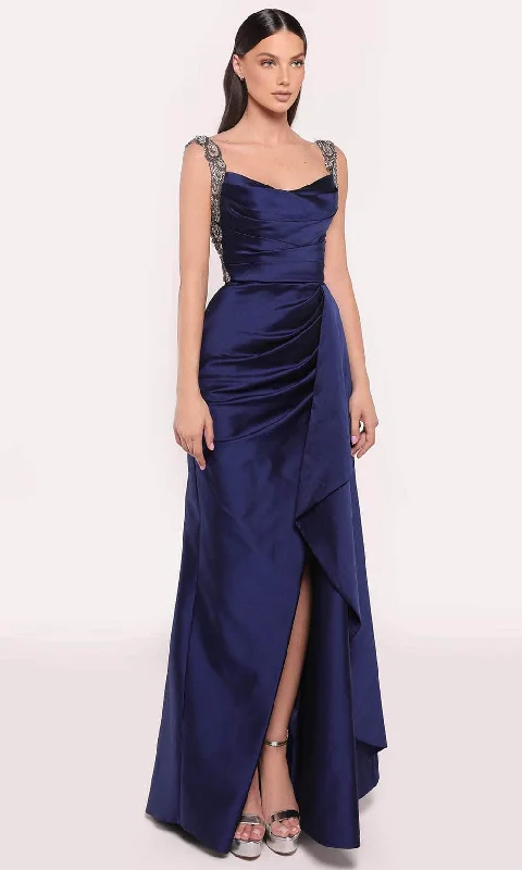 women's everyday dressesTarik Ediz 98738 - Tank Strap Pleated Evening Gown