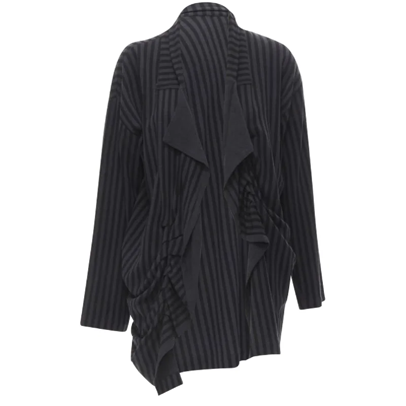 women's coats in bold colorsComme Des Garcons striped wool draped jacket