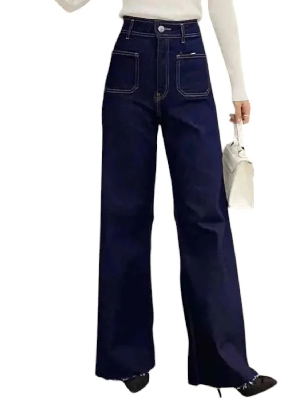 women's denim jeans for winterFront Pocket Jeans In Blue