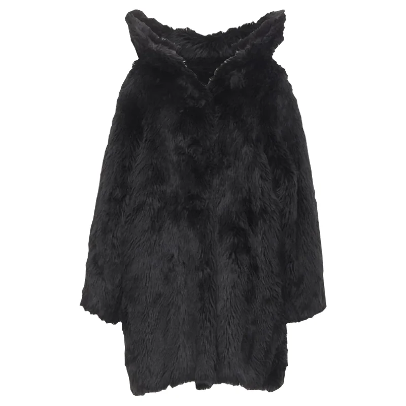 women's coats for those who value both style and comfortBalenciaga faux fur swing off shoulder coat