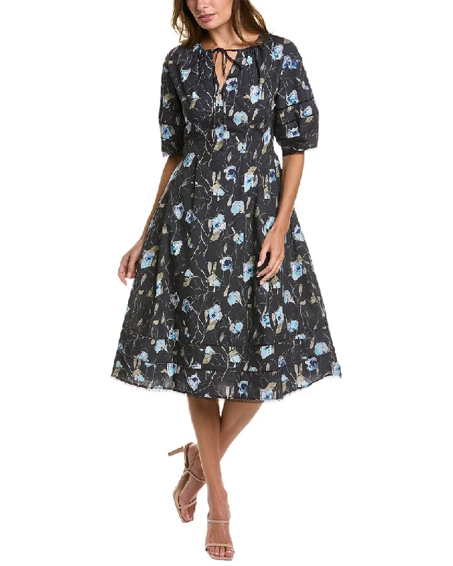 women's custom dressesMarchesa Notte Aster Printed Midi Dress