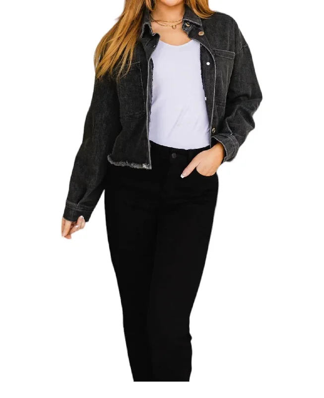 women's coats for black-tie affairsLong Sleeve Jacket In Black