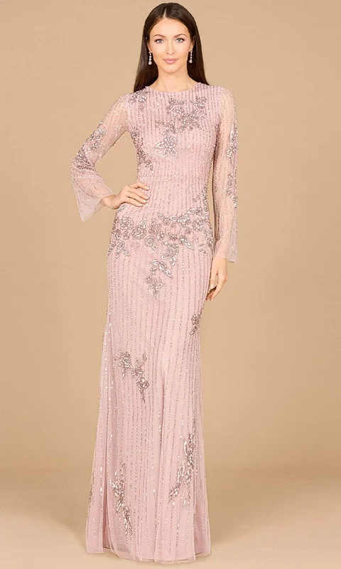 women's business casual dressesLara Dresses 29079 - Beaded Long Sleeve Evening Gown