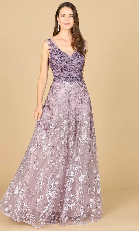 women's empire-line dressesLara Dresses 29155 - Ombre Lace Evening Gown