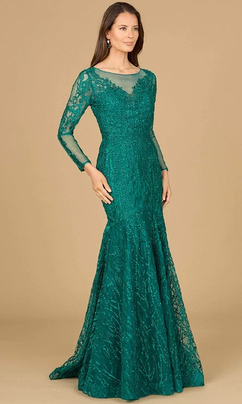 women's tall dressesLara Dresses 29131 - Long Sleeve Applique Evening Gown