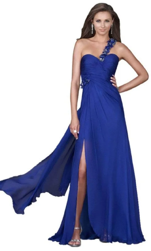 women's bridesmaid dressesLa Femme - 16659 One Shoulder Braded Strap Sweetheart Evening Gown