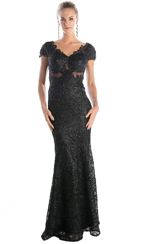 women's unique dressesCinderella Divine - V-neck Lace Evening Dress