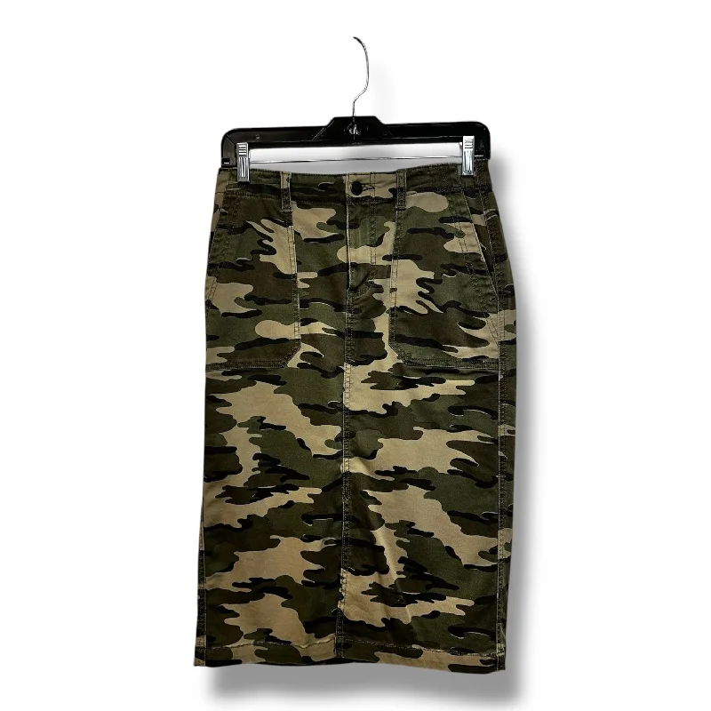 women's breathable cocktail skirtsSkirt Midi By Caslon In Camouflage Print, Size: 2