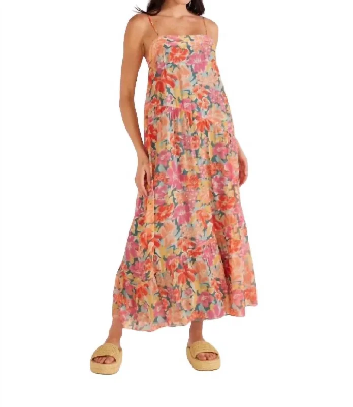 women's floral dressesValla Midi Dress In Pink Floral