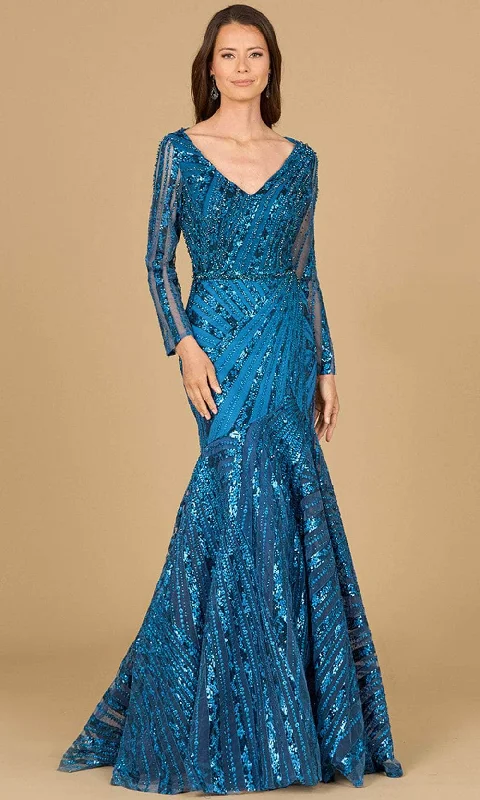 women's chiffon dressesLara Dresses 29188 - Long Sleeve Embellished Evening Gown