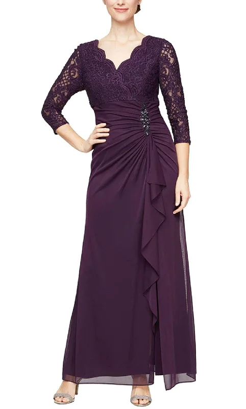 women's affordable dressesAlex Evenings 82122469 - Formal Lace-Made High Waist Evening Gown