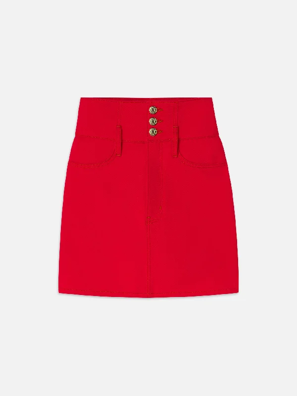 women's casual high-slit skirtsThe Corset Mini Skirt -- Herrera Red