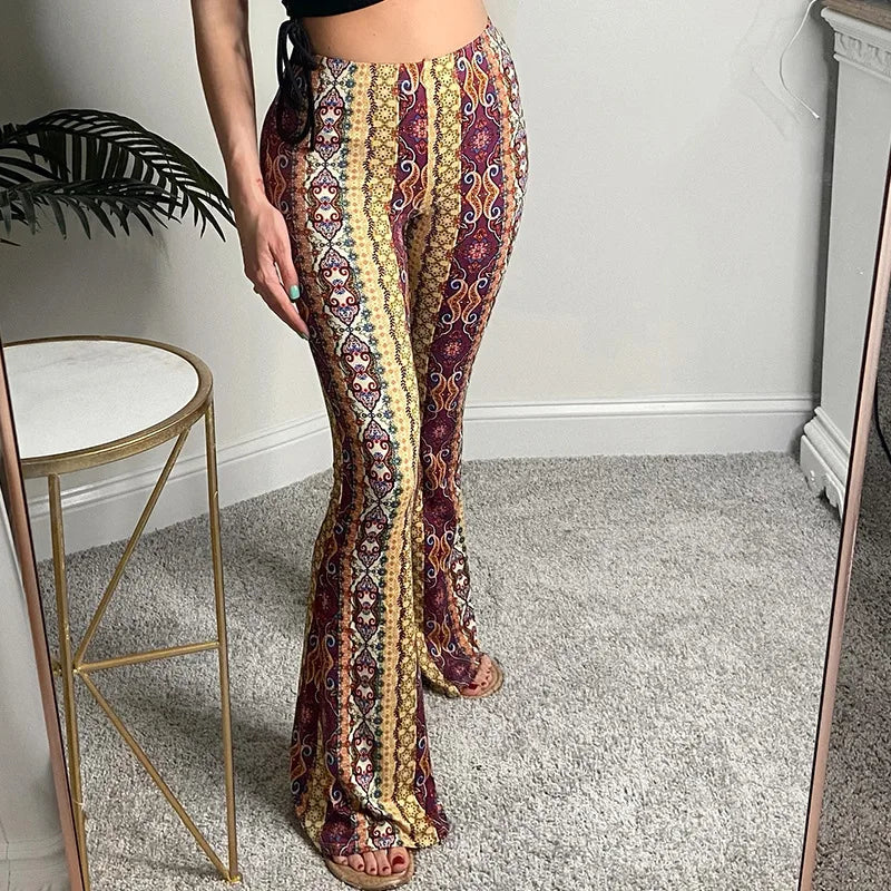 women's formal pants2024 Bohemian Bell-bottomed Casual Pants