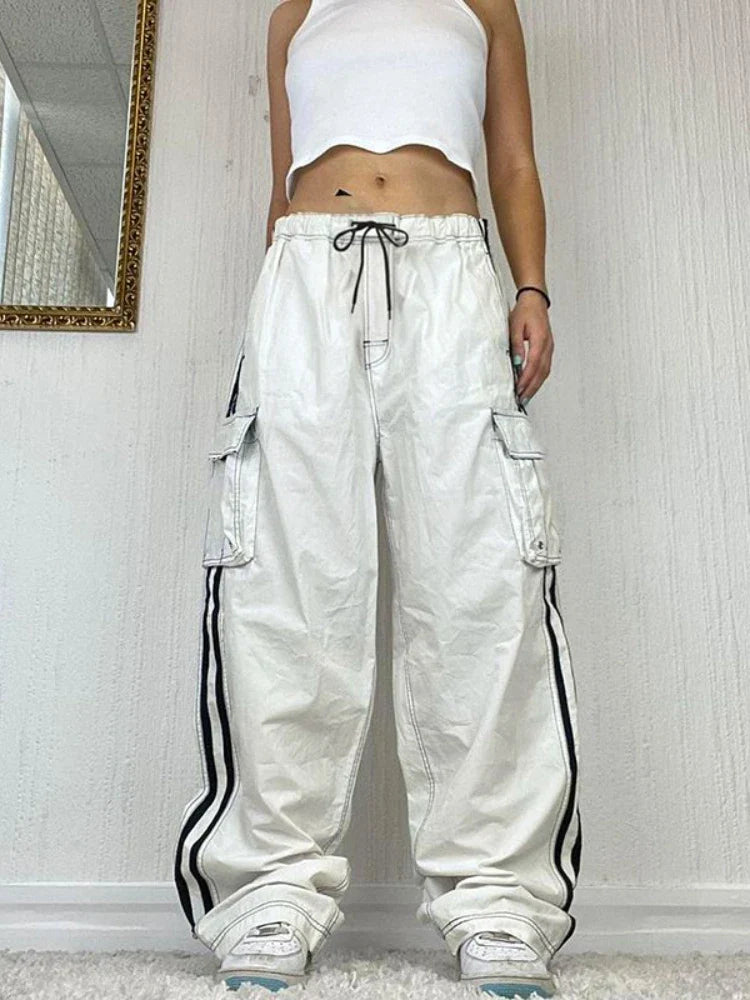 women's wide-leg pantsCargo Track Pants Women Baggy Wide Leg Oversized Streetwear Y2k Retro Pants