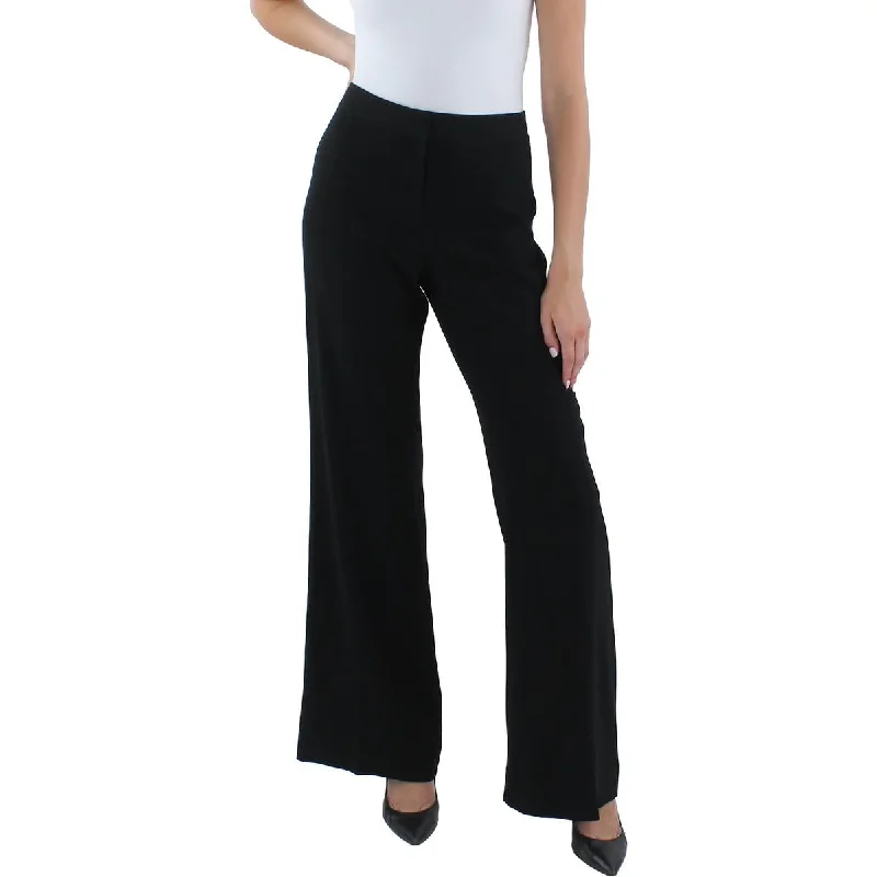 women's wool pantsMelanie Womens Crinkled High Rise Wide Leg Pants