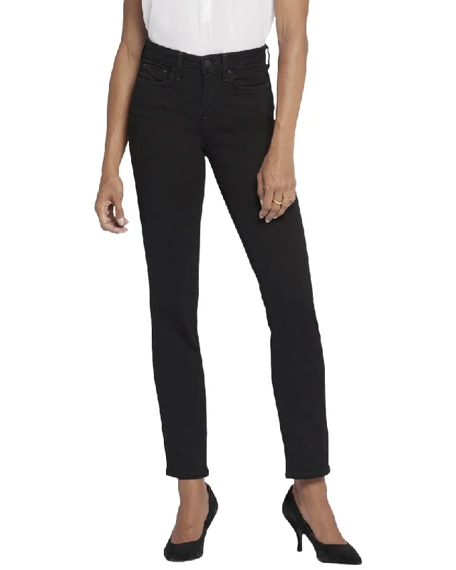 women's high-slung pantsNYDJ Sheri Black Slim Jean