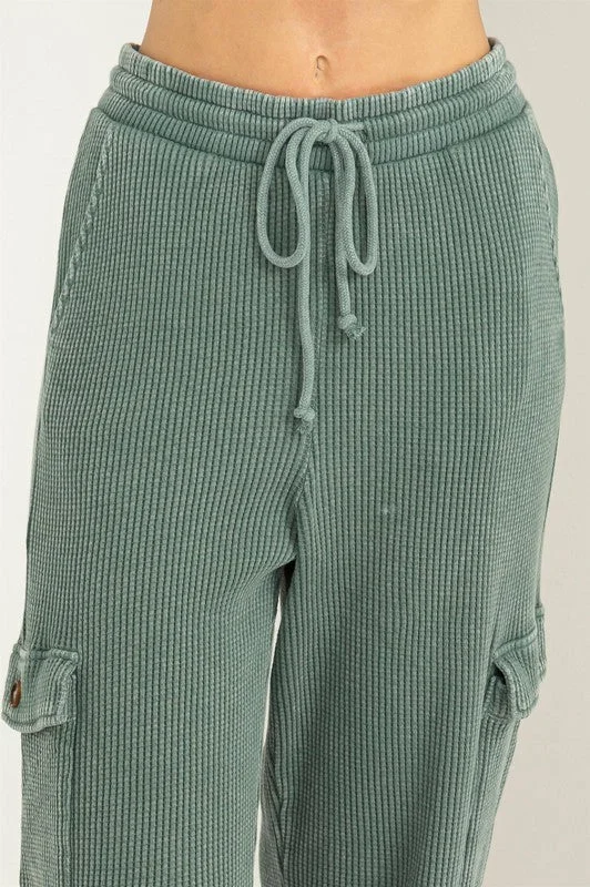 women's casual pantsRibbed Joggers Grey Green