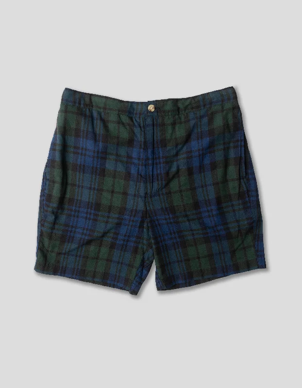 women's high-end dressesBLACK WATCH MADRAS SWIM TRUNKS