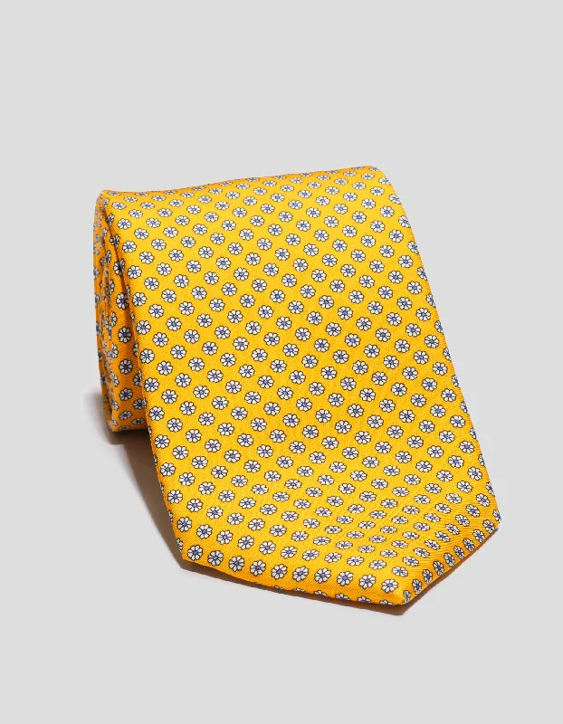 women's bow dressesPRINTED FOULARD TIE - GOLD